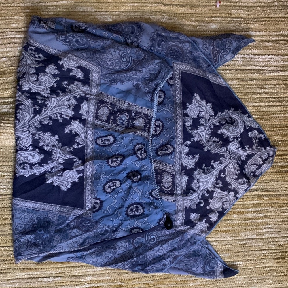 Blue Handkerchief Print Skirt